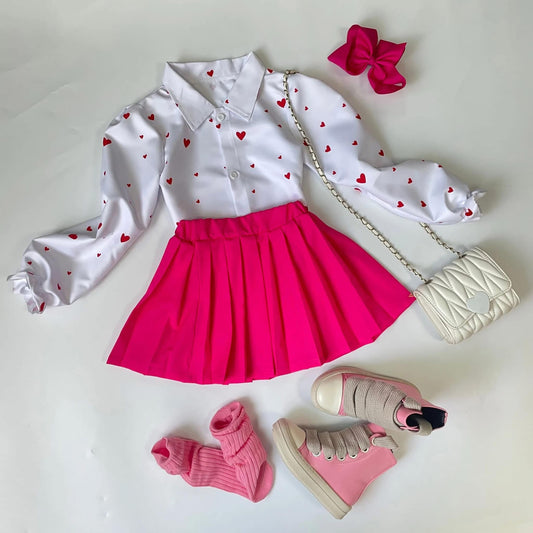 Heart all over skirt set